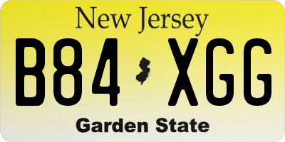 NJ license plate B84XGG