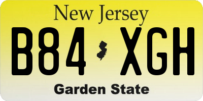 NJ license plate B84XGH
