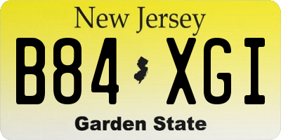 NJ license plate B84XGI