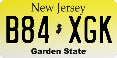 NJ license plate B84XGK