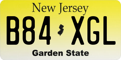 NJ license plate B84XGL