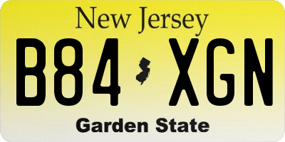 NJ license plate B84XGN