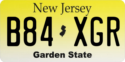 NJ license plate B84XGR