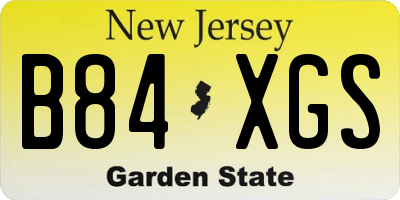 NJ license plate B84XGS