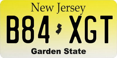 NJ license plate B84XGT