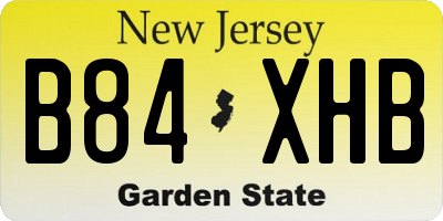NJ license plate B84XHB