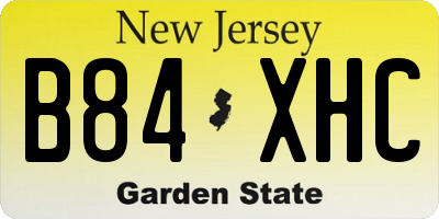 NJ license plate B84XHC