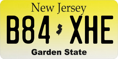 NJ license plate B84XHE