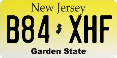 NJ license plate B84XHF