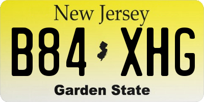 NJ license plate B84XHG