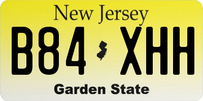 NJ license plate B84XHH