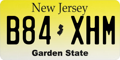 NJ license plate B84XHM