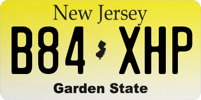 NJ license plate B84XHP