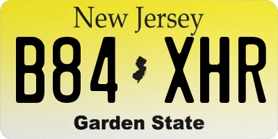 NJ license plate B84XHR