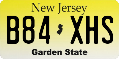 NJ license plate B84XHS