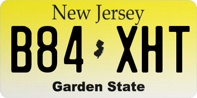 NJ license plate B84XHT
