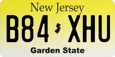 NJ license plate B84XHU