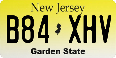 NJ license plate B84XHV