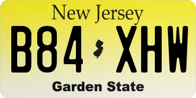 NJ license plate B84XHW