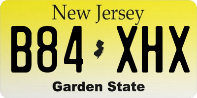 NJ license plate B84XHX