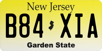 NJ license plate B84XIA