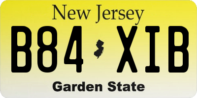 NJ license plate B84XIB