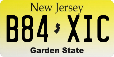 NJ license plate B84XIC