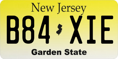 NJ license plate B84XIE