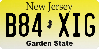 NJ license plate B84XIG