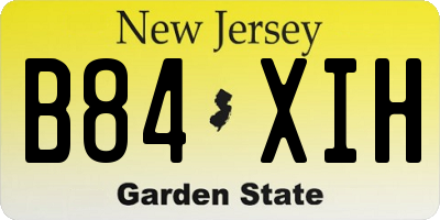 NJ license plate B84XIH