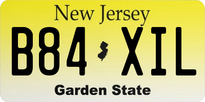 NJ license plate B84XIL