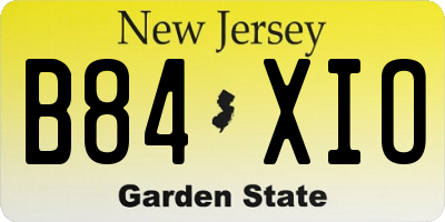 NJ license plate B84XIO