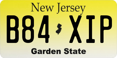 NJ license plate B84XIP