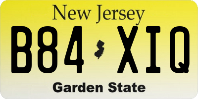 NJ license plate B84XIQ
