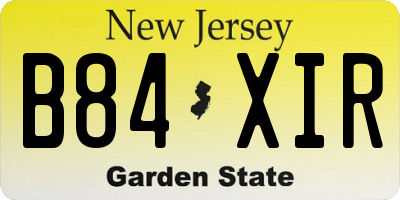 NJ license plate B84XIR