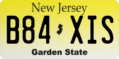 NJ license plate B84XIS