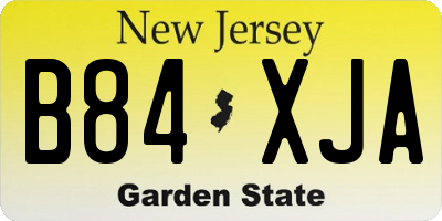 NJ license plate B84XJA