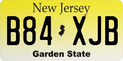 NJ license plate B84XJB
