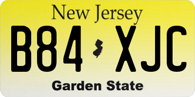 NJ license plate B84XJC