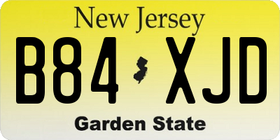NJ license plate B84XJD