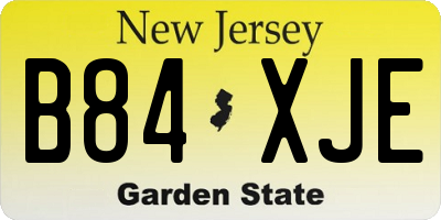 NJ license plate B84XJE