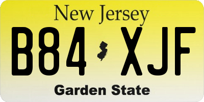 NJ license plate B84XJF