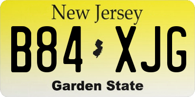 NJ license plate B84XJG
