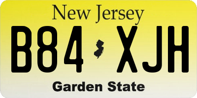 NJ license plate B84XJH