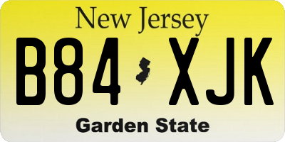 NJ license plate B84XJK