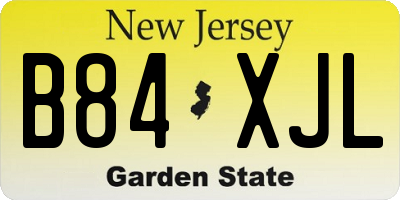 NJ license plate B84XJL
