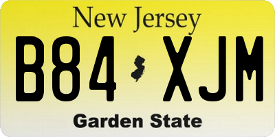 NJ license plate B84XJM