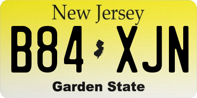 NJ license plate B84XJN