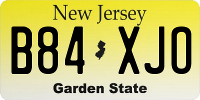 NJ license plate B84XJO