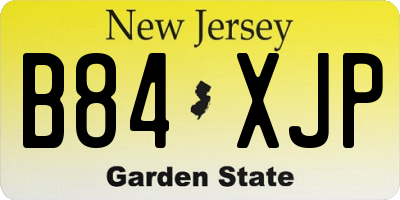 NJ license plate B84XJP